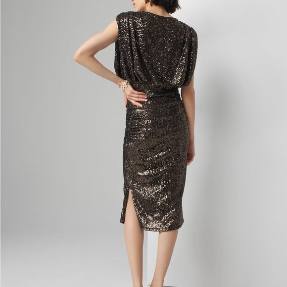 WHBM Gunmetal Sequin Dress Sz LP NWT - Picture 4 of 5